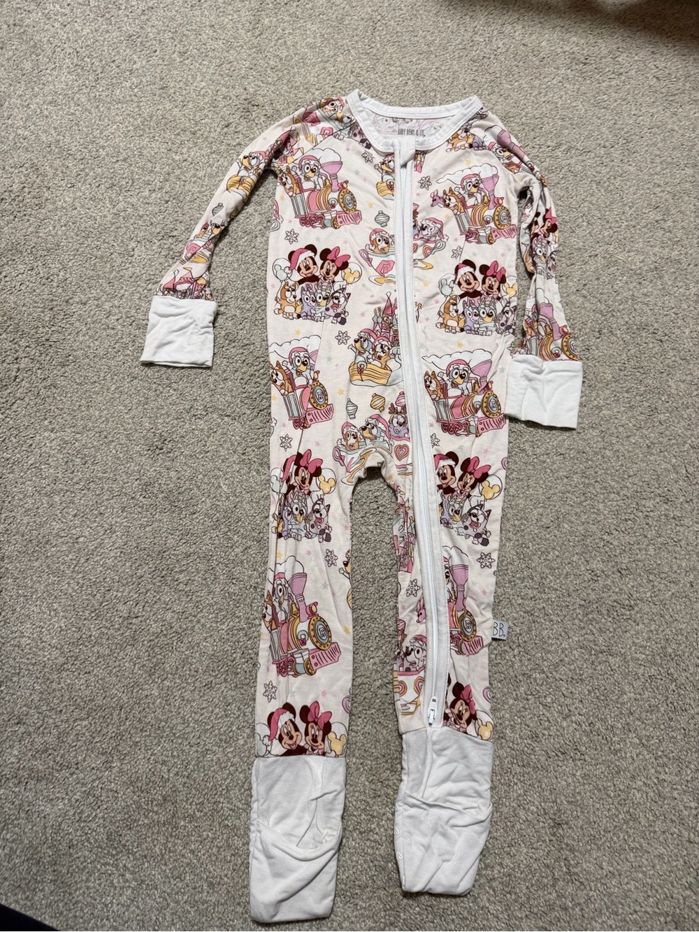 Christmas Bluey + Mickey Mouse bamboo convertible sleeper